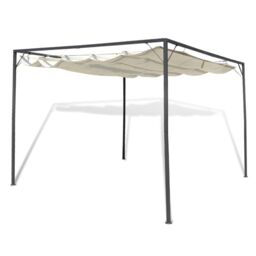Berkfield Home Garden Gazebo with Retractable Roof Canopy in Beige - thumbnail 2