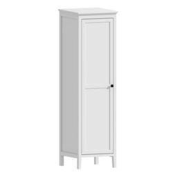 Home Source 1 Door Single Wardrobe Hanging Clothes Organiser White MDF 179cm Tall - thumbnail 6