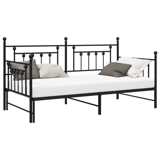 Berkfield Home Modern Beds & Bed Frames Black Metal 90 x 190 cm - image 1