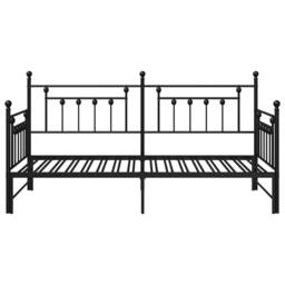 Berkfield Home Modern Beds & Bed Frames Black Metal 90 x 190 cm - thumbnail 5