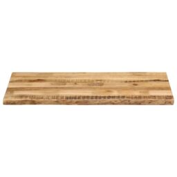 Berkfield Home Table Top Live Edge 120x60x2.5 cm Solid Wood Rough Mango in Brown - thumbnail 3