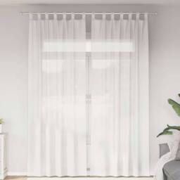 Berkfield Home Voile Curtains with Loops 2 pcs White 140x260 cm - thumbnail 2