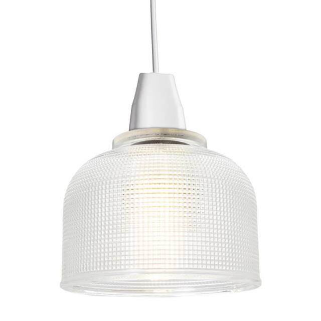 Happy Homewares Modern Domed Transparent Etched Glass Pendant Lighting Shade - 15cm in Clear - image 1