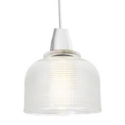 Happy Homewares Modern Domed Transparent Etched Glass Pendant Lighting Shade - 15cm in Clear - thumbnail 1