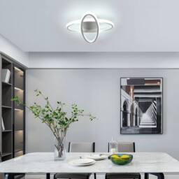 Pheashine Double Ellipse LED Ceiling Light, 27W 6500K Modern Flush Mount, 30cm in White - thumbnail 7