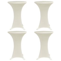 Berkfield Home Standing Table Cover √ò80 cm Cream Stretch 4 pcs - thumbnail 1