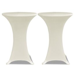 Berkfield Home Standing Table Cover √ò80 cm Cream Stretch 4 pcs - thumbnail 3