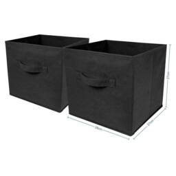 KORVIXA Black 2X FOLDABLE CANVAS STORAGE COLLAPSIBLE - thumbnail 1
