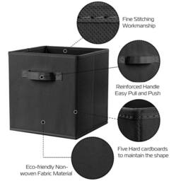 KORVIXA Black 2X FOLDABLE CANVAS STORAGE COLLAPSIBLE - thumbnail 4