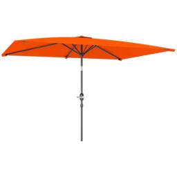 OUTSUNNY 3x2m Garden Parasol Canopy Tilt Crank 6 Ribs Sun Shade Orange - thumbnail 2