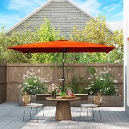 OUTSUNNY 3x2m Garden Parasol Canopy Tilt Crank 6 Ribs Sun Shade Orange
