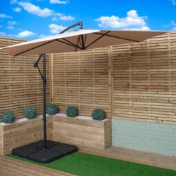 Samuel Alexander 3m Cantilever Banana Beige Parasol. Crank Handle & Base Weights - thumbnail 2
