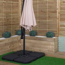 Samuel Alexander 3m Cantilever Banana Beige Parasol. Crank Handle & Base Weights - thumbnail 3