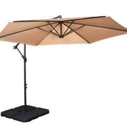 Samuel Alexander 3m Cantilever Banana Beige Parasol. Crank Handle & Base Weights