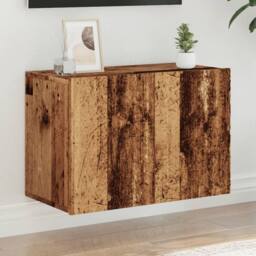 Berkfield Home TV Cabinet Wall-mounted Old Wood 60x30x41 cm in Brown - Size: 60 x 30 x 41 cm - thumbnail 2