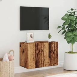 Berkfield Home TV Cabinet Wall-mounted Old Wood 60x30x41 cm in Brown - Size: 60 x 30 x 41 cm - thumbnail 1
