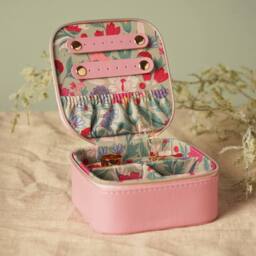 Sophia Lane Pink & Green Floral Jewellery Box in Light Pink - thumbnail 1