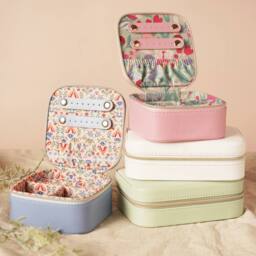Sophia Lane Pink & Green Floral Jewellery Box in Light Pink - thumbnail 7