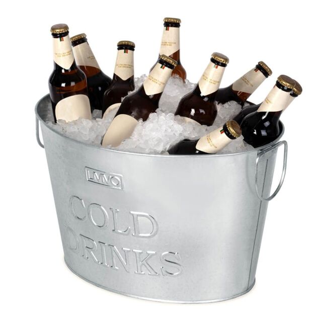 LIVIVO Galvanised Ice Bucket Champagne Bath 24L Large Drinks Cooler for Parties Wine Beer Outdoor Entertaining in Metallic Silver - image 1