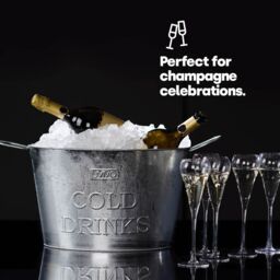 LIVIVO Galvanised Ice Bucket Champagne Bath 24L Large Drinks Cooler for Parties Wine Beer Outdoor Entertaining in Metallic Silver - thumbnail 5