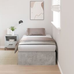 Berkfield Home Bed Frame Concrete grey Concrete Single Storage Bed Frame