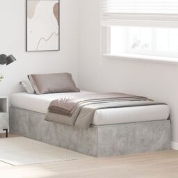 Berkfield Home Bed Frame Concrete grey Concrete Single Storage Bed Frame - thumbnail 5