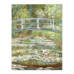 "Artery8 Bridge over a Pond of Water Lilies Monet Vintage Wall Art Print Poster in Green - Size: W24"" x H32""" - thumbnail 1