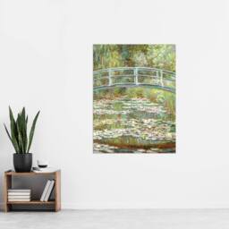 "Artery8 Bridge over a Pond of Water Lilies Monet Vintage Wall Art Print Poster in Green - Size: W24"" x H32""" - thumbnail 4