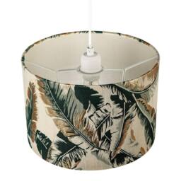 Happy Homewares Botanical & Tropical Jacquard Fabric Shade with Green Banana Leaves - Size: 12 inches - thumbnail 3
