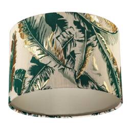 Happy Homewares Botanical & Tropical Jacquard Fabric Shade with Green Banana Leaves - Size: 12 inches - thumbnail 4