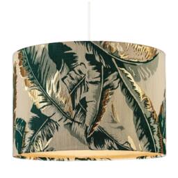 Happy Homewares Botanical & Tropical Jacquard Fabric Shade with Green Banana Leaves - Size: 12 inches - thumbnail 2
