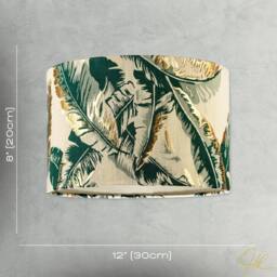 Happy Homewares Botanical & Tropical Jacquard Fabric Shade with Green Banana Leaves - Size: 12 inches - thumbnail 7