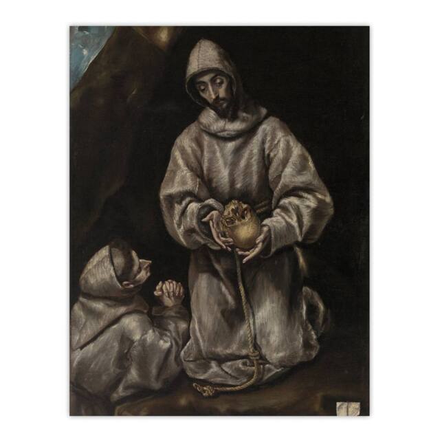"Artery8 St Francis Brother Leo Meditating on Death El Greco Wall Art Poster - Size: W24"" x H32""" - image 1