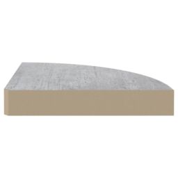 Berkfield Home Wall Corner Shelves 4 pcs Concrete Grey 25x25x3.8 cm MDF - thumbnail 6