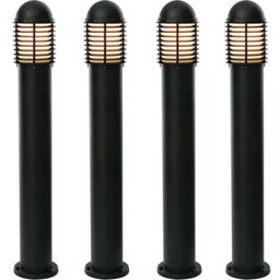 Loops 4 PACK Outdoor IP44 Bollard Light Matt Black 1000mm Lamp Post Garden Driveway - thumbnail 1