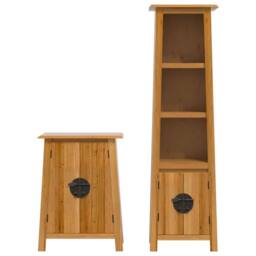 Berkfield Home 2 Piece Bathroom Furniture Set Solid Wood Pine in Brown - thumbnail 5