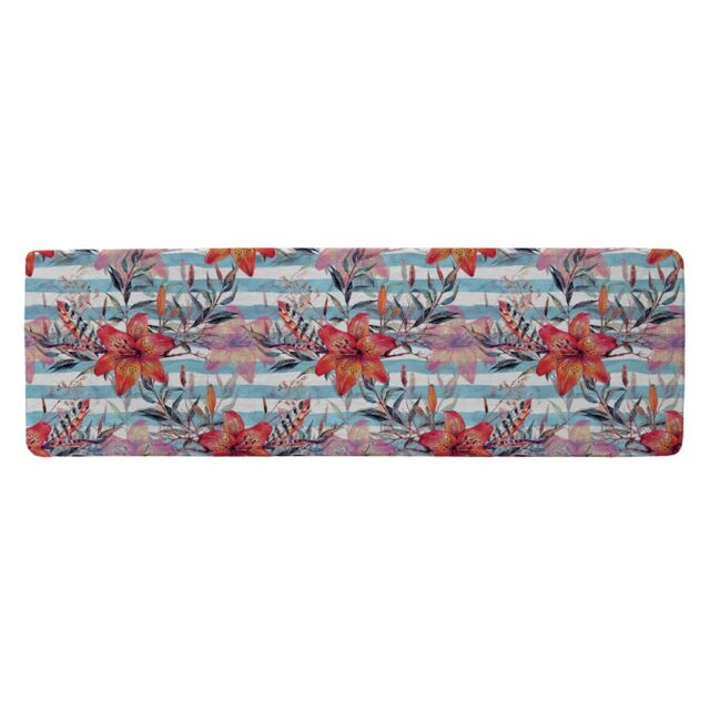 Benjamin Tate Design Bouquet Of Watercolor Tiger Lilies Runner Rug in Natural - Size: 67 cm x 230 cm - image 1