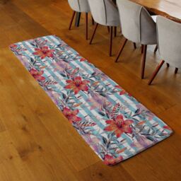 Benjamin Tate Design Bouquet Of Watercolor Tiger Lilies Runner Rug in Natural - Size: 67 cm x 230 cm - thumbnail 2