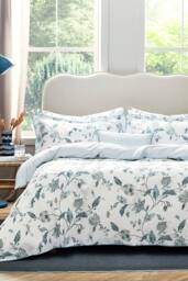 CHRISTY 'Bramley' Spring Floral Cotton Sateen Duvet Cover Set in Blue - Size: Double - thumbnail 4