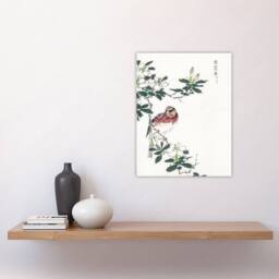 "Artery8 Long Tailed Rosefinch Japanese Japan Wall Art Print Numata Kashu - Size: W12"" x H16""" - thumbnail 4
