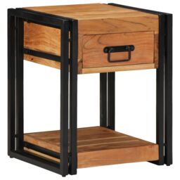 Berkfield Home Nightstand 40x40x50 cm Solid Acacia Wood in Brown - Size: 40 x 40 x 50 cm - thumbnail 4