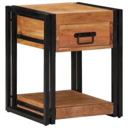 Berkfield Home Nightstand 40x40x50 cm Solid Acacia Wood in Brown - Size: 40 x 40 x 50 cm - thumbnail 1