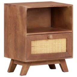 Berkfield Home Bedside Cabinet 40x30x50 cm Solid Mango Wood in Brown - Size: 40 x 30 x 50 cm - thumbnail 2