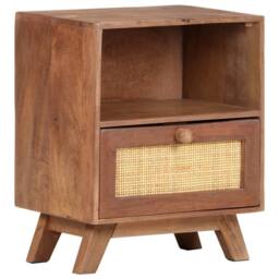 Berkfield Home Bedside Cabinet 40x30x50 cm Solid Mango Wood in Brown - Size: 40 x 30 x 50 cm - thumbnail 9