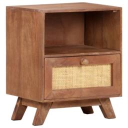 Berkfield Home Bedside Cabinet 40x30x50 cm Solid Mango Wood in Brown - Size: 40 x 30 x 50 cm - thumbnail 8
