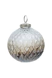 KDMD Coffee Ombre Glass Bauble - Elegant Holiday Ornament Collection in White - thumbnail 1