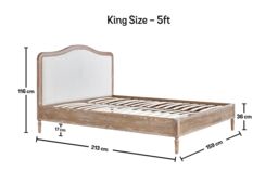 Time4sleep Lille Oak Upholstered Bed - Bed Frame Only in Light Oak - Size: King - thumbnail 4