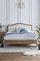 Lille Oak Upholstered Bed - Bed Frame Only - thumbnail 1