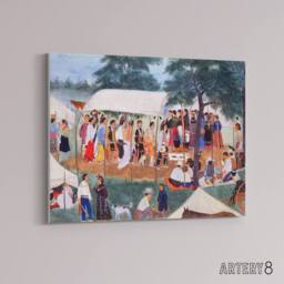 "Artery8 Spybuck Shawnee Buffalo Dance Canvas Wall Art Print - Size: W24"" x H32""" - thumbnail 2