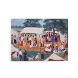 "Artery8 Spybuck Shawnee Buffalo Dance Canvas Wall Art Print - Size: W24"" x H32""" - thumbnail 1
